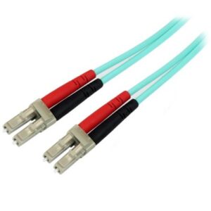 Cable de Fibra Óptica StarTech.com 450FBLCLC2, 2 m, Dúplex de fibra óptica LC Macho, Dúplex de fibra óptica LC Macho, Macho/Macho, Aguamarina