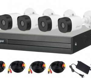 Kit DVR + 4 Cámaras Bullet Dahua Technology XVR1A04KIT, Exterior, Policarbonato, 4, H.264, Cámara 720p (1MP), DVR 1080p Lite