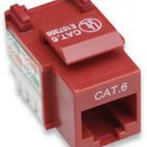 Keystone Jack INTELLINET, Cat 6, De plástico, Rojo