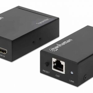 KIT EXTENSOR DE HDMI SOBRE ETHERNET MANHATTAN 207584, NEGRO