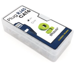 PLUGS RJ45, CAT6, MULTIFILAR, MODULAR, UTP SÓLIDO, BOTE C/100 PZS, CONTACTOS C/CHAPA DE ORO A 30 MICRAS, TRANSPARENTE, 263861 BROBOTIX