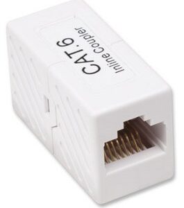 504751 COPLE RJ45-RJ45 CAT6, MODULAR, COLOR BLANCO, PARA USO CON CABLE DE PAR TRENZADO SIN BLINDAR (UTP) CAT6