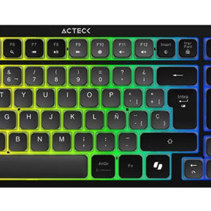 TECLADO INALÁMBRICO RGB TECHNO PRO TI790 ACTECK ELITE SERIES ILUMINACIÓN RGB, TECLADO MULTIDISPOSITIVO INALÁMBRICO, DONGLE 2.4MHZ, BLUETOOTH