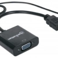 Convertidor HDMI a VGA MANHATTAN, VGA, HDMI/3.5mm, Macho/hembra, Negro