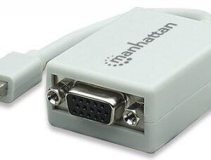 Adaptador Displayport - VGA MANHATTAN, mini-DisplayPort M, VGA FM, Macho/hembra, Color blanco