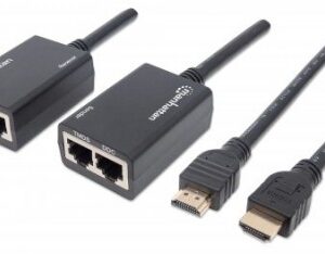 Extensor HDMI MANHATTAN 207386, Negro, HDMI