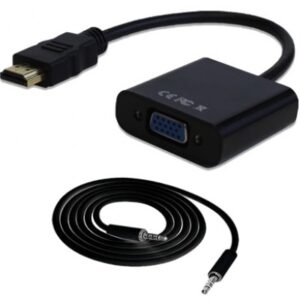 Convertidor HDMI a VGA BROBOTIX 110964N, Negro, HDMI, VGA