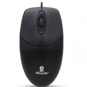 Mouse básico USB BROBOTIX 497202, Negro, 3 botones, Alámbrico, Óptico