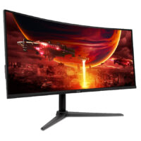 MONITOR ACER GAMER CURVO NITRO XZ342CU V3, 34, UHD 3440X1440, HDMI 100HZ, DP 180HZ, 1MS, FREESYNC, BOCINAS, INCLUYE HDMI Y DISPLAYPORT, NEGRO - Image 2