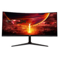 MONITOR ACER GAMER CURVO NITRO XZ342CU V3, 34, UHD 3440X1440, HDMI 100HZ, DP 180HZ, 1MS, FREESYNC, BOCINAS, INCLUYE HDMI Y DISPLAYPORT, NEGRO
