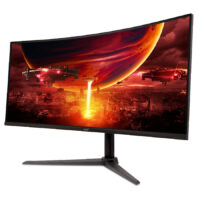 MONITOR ACER GAMER CURVO NITRO XZ342CU V3, 34, UHD 3440X1440, HDMI 100HZ, DP 180HZ, 1MS, FREESYNC, BOCINAS, INCLUYE HDMI Y DISPLAYPORT, NEGRO - Image 3