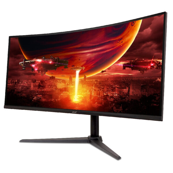 MONITOR ACER GAMER CURVO NITRO XZ342CU V3, 34, UHD 3440X1440, HDMI 100HZ, DP 180HZ, 1MS, FREESYNC, BOCINAS, INCLUYE HDMI Y DISPLAYPORT, NEGRO - Image 3