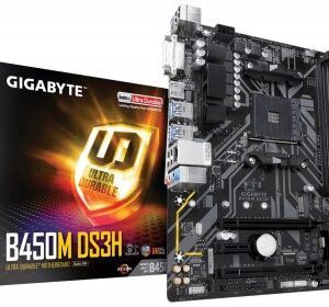 Tarjeta madre GIGABYTE B450M DS3H, DDR4-SDRAM, 64 GB, AMD, Zócalo AM4, Micro ATX