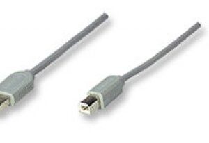 Cable USB A a Tipo B MANHATTAN, 3 m, USB A, USB B, Macho/Macho, Gris