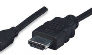 Cable HDMI MANHATTAN, 2 m, HDMI, Micro-HDMI, Macho/Macho, Negro