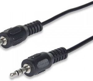 Cable de Audio Estéreo 393935 MANHATTAN, 0.9 m, Macho/Macho, Negro, Auxiliar