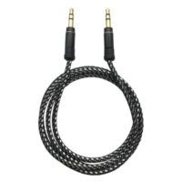 Cable Stereo BROBOTIX 1MTS Nylon, 1 m, Macho/Macho, Negro, Nylon, Auxiliar - Image 2