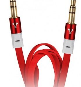Cable de audio VORAGO, 1,5 m, 3.5mm, 3.5mm, Rojo