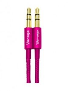 Cable de audio VORAGO CAB-115, 1 m, 3.5mm, 3.5mm, Rosa