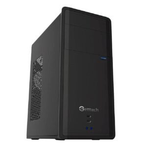 GETTTECH GABINETE PC COLOR NEGRO INCLUYE FUENTE 500W, TIPO MEDIA TORRE, USB 3.0, RANURAS PCI, CON VENTANA Y 1 VENTILADOR, MOD. GG-1802
