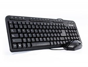 Kit de teclado y mouse VORAGO KM-105, Estándar, 104 teclas, Negro, 1000 DPI