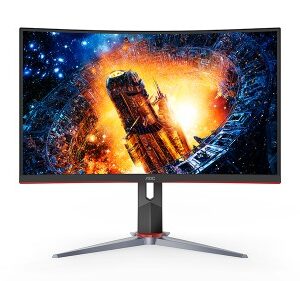 MONITOR AOC GAMER CURVO C24G2, 23.6, NEGRO - ROJO, PANEL VA, HDMI VGA DISPLAYPORT, ASPECTO 16:9, TR 1 MS, AMD FREE SYNC, 165 HZ, RESOLUCION 1920 X 1080, 250 CD, M2 , 80 MILLONES A 1, VESA 100X100