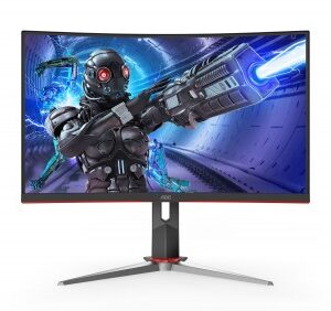 MONITOR GAMER CURVO AOC C27G2, 27 PULGADAS, PANEL VA, 165 HZ, TIEMPO DE RESPUESTA 1 MS, AMD FREE SYNC, COLOR NEGRO Y ROJO, 2 HDMI, VGA, DISPLAYPORT, ASPECTO 16:9, RESOLUCION 1920 X 1080, BRILLO 250 CD, M2