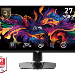 MONITOR GAMING MSI MAG 271QPX QD-OLED E2 US1, PANEL QD OLED VA 27, FHD, 240HZ, 2X HDMI, DP 1.4, GAMER, NEGRO