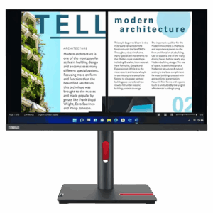 MONITOR LENOVO P24H-30, 23.8 PULGADAS (2560x1440), HDMI, DISPLAYPORT, USB -C, NEGRO