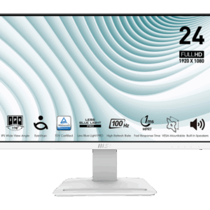 MONITOR PROFESIONAL MSI PRO MP243XW, 24, TR 1MS, 2XHDMI, DP, IPS, 2X USB 3.2, BLANCO