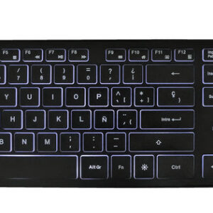 TECLADO ALÁMBRICO SLIM PC-201304 PERFECTCHOICE CON ILUMINACIÓN BLANCA BACKLIGHT