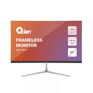 QIAN MONITOR 21.5 PULGADAS SIN MARCOS, FHD, 1920X1080P, 16.7 MILLONES DE COLORES, CONECTIVIDAD VGA, HDMI BASE CON INLCINACION -5 -15 GRADOS MOD. QM2151F, NEGRO