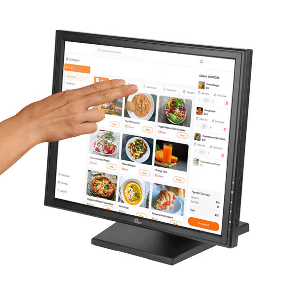 QIAN MONITOR TOUCH 17 PULGADAS TIAGO, 1280X1024P, FREC60HZ, CONECTIVIDAD VGA, HDMI Y USB, 5MS, 5 PUNTOS, INCLINACION 90 GRADOS MOD. QPM-17-01, NEGRO - Image 3