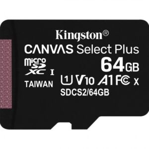 MEMORIA MICROSD KINGSTON CANVAS SELCT PLUS 64GB R.100MB/S CL10 UHS-I U1 V10 A1